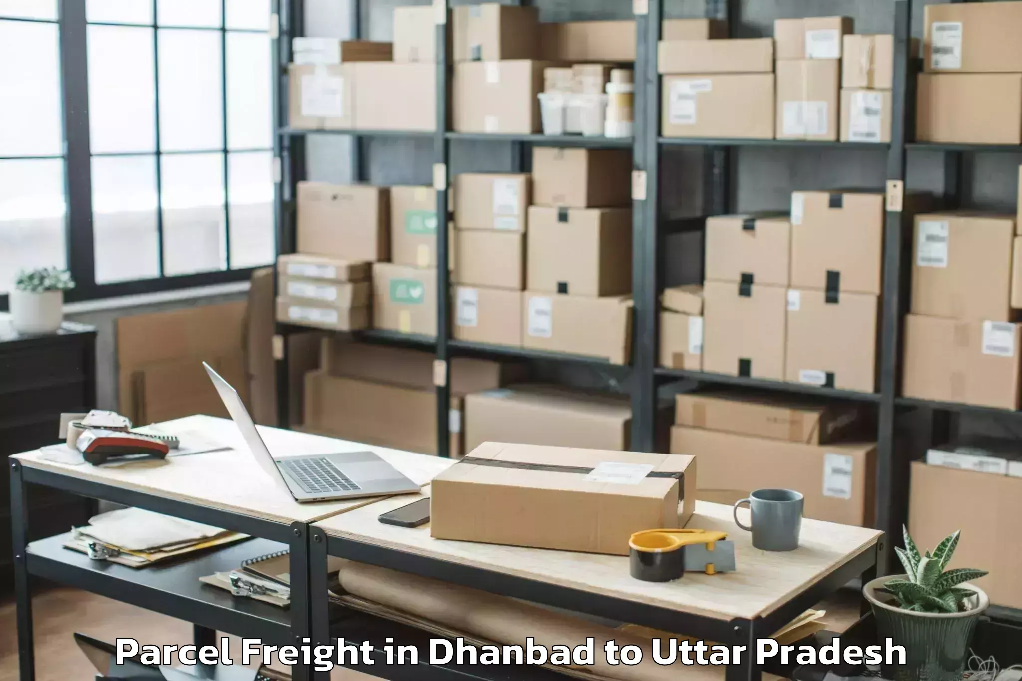 Book Dhanbad to Nizamabad Azamgarh Parcel Freight Online